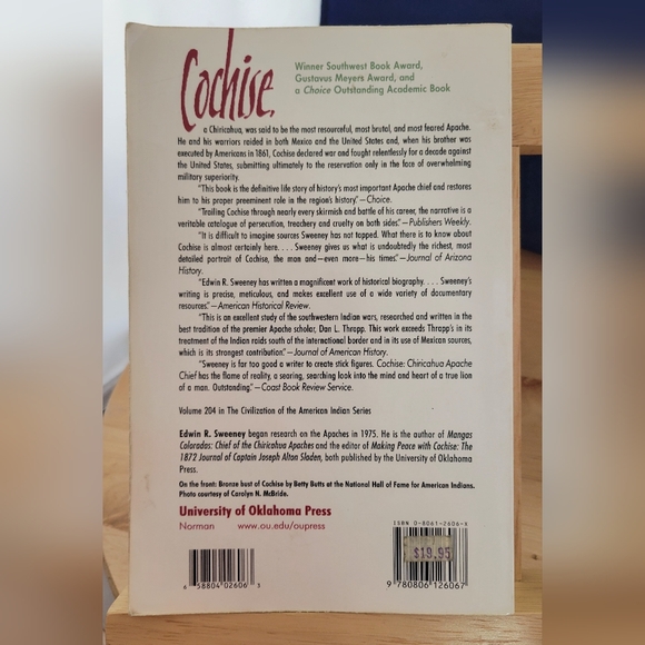 Vintage 1995 PB Cochise Chiricahua Apache Chief by Edwin R. Sweeney Good conditi - Picture 2 of 9